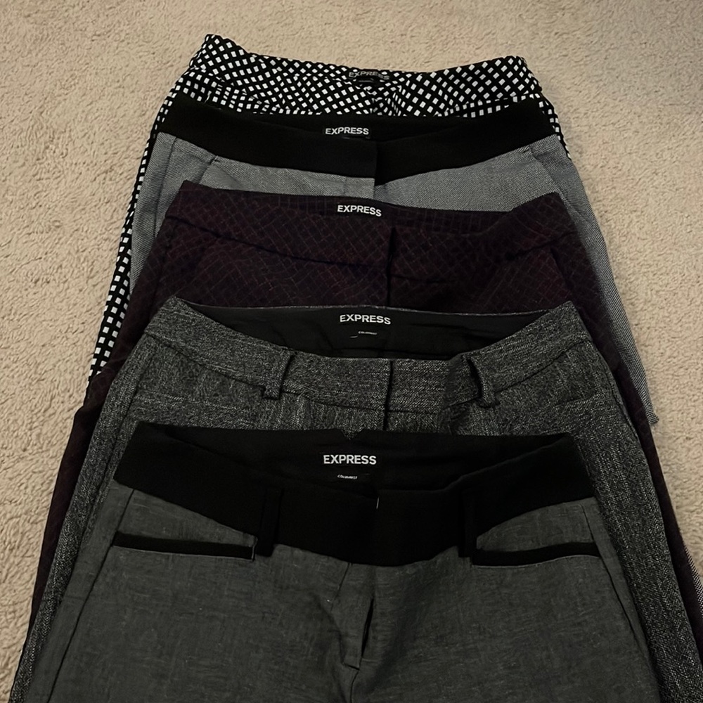 5 Pairs of Express Columnist Pants, size 0
